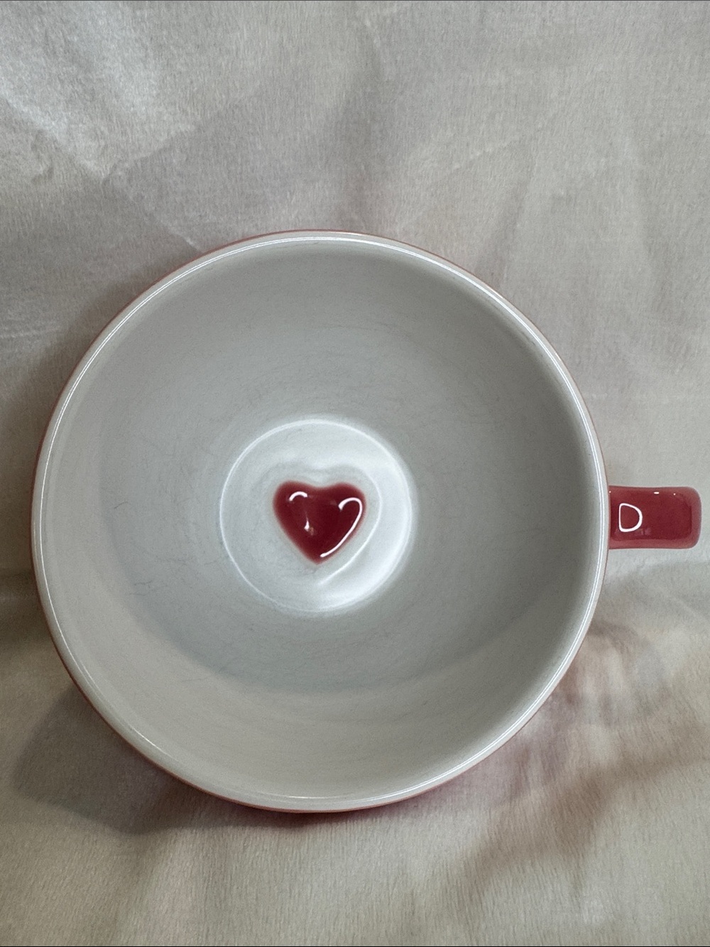 Starbucks Cup & Saucer Set Pink Hearts 2005 Large 16 oz. Vintage - Picture 7 of 11